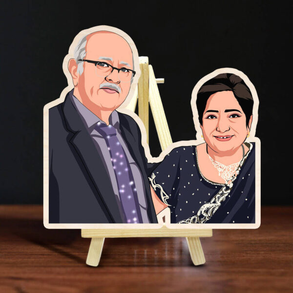 Caricature Wooden Print With Easel - Image 2