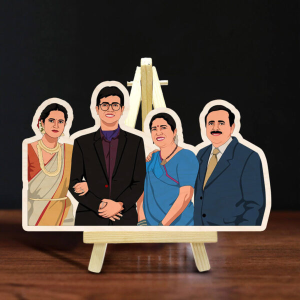 Caricature Wooden Print With Easel - Image 7