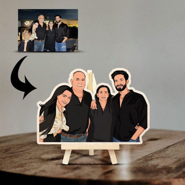 Caricature Wooden Print With Easel - Image 4