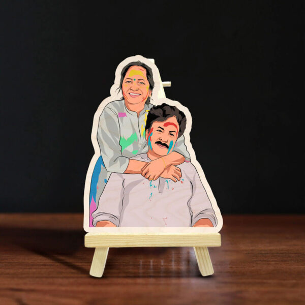 Caricature Wooden Print With Easel - Image 6