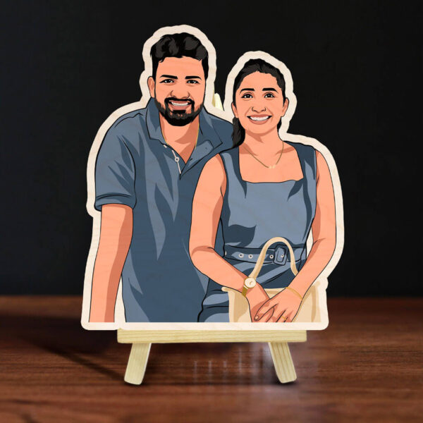 Caricature Wooden Print With Easel - Image 8