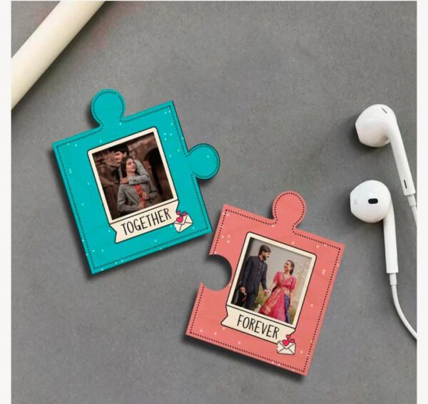 Personalized Puzzle Pieces Wooden Fridge Magnet - Image 3