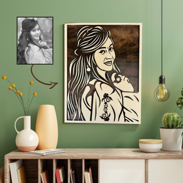 Led Portrait Wood Carving - Image 10