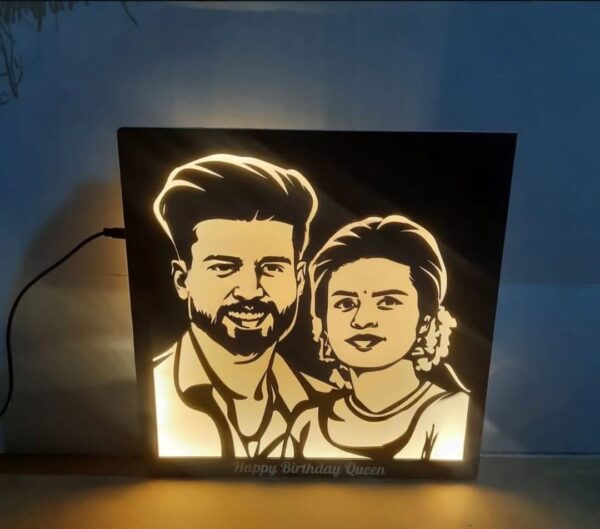 Led Portrait Wood Carving - Image 8