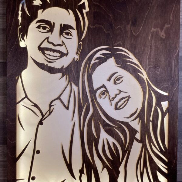 Led Portrait Wood Carving - Image 7