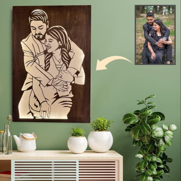 Led Portrait Wood Carving - Image 4