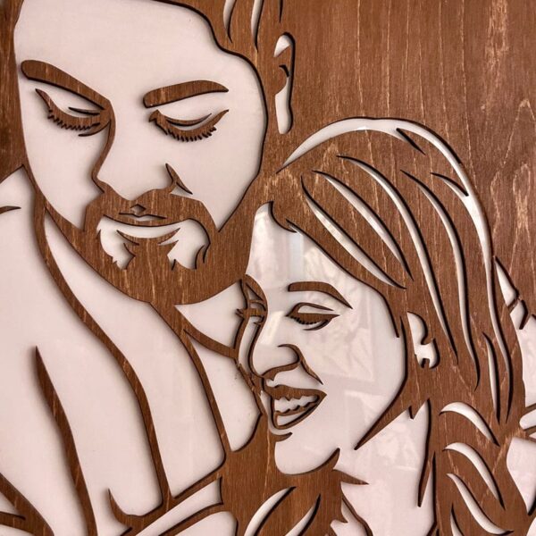 Led Portrait Wood Carving - Image 6