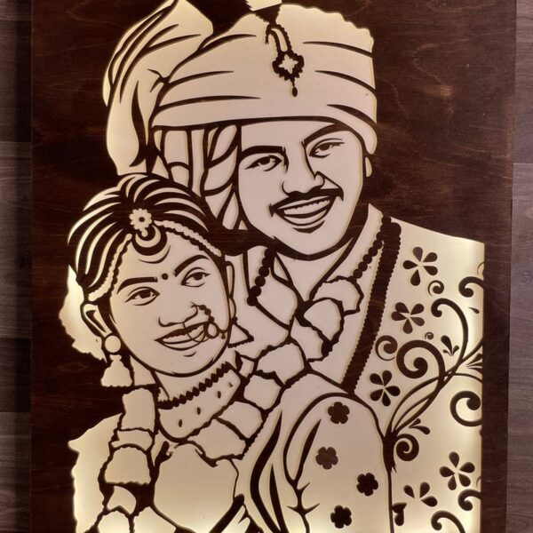 Led Portrait Wood Carving - Image 3